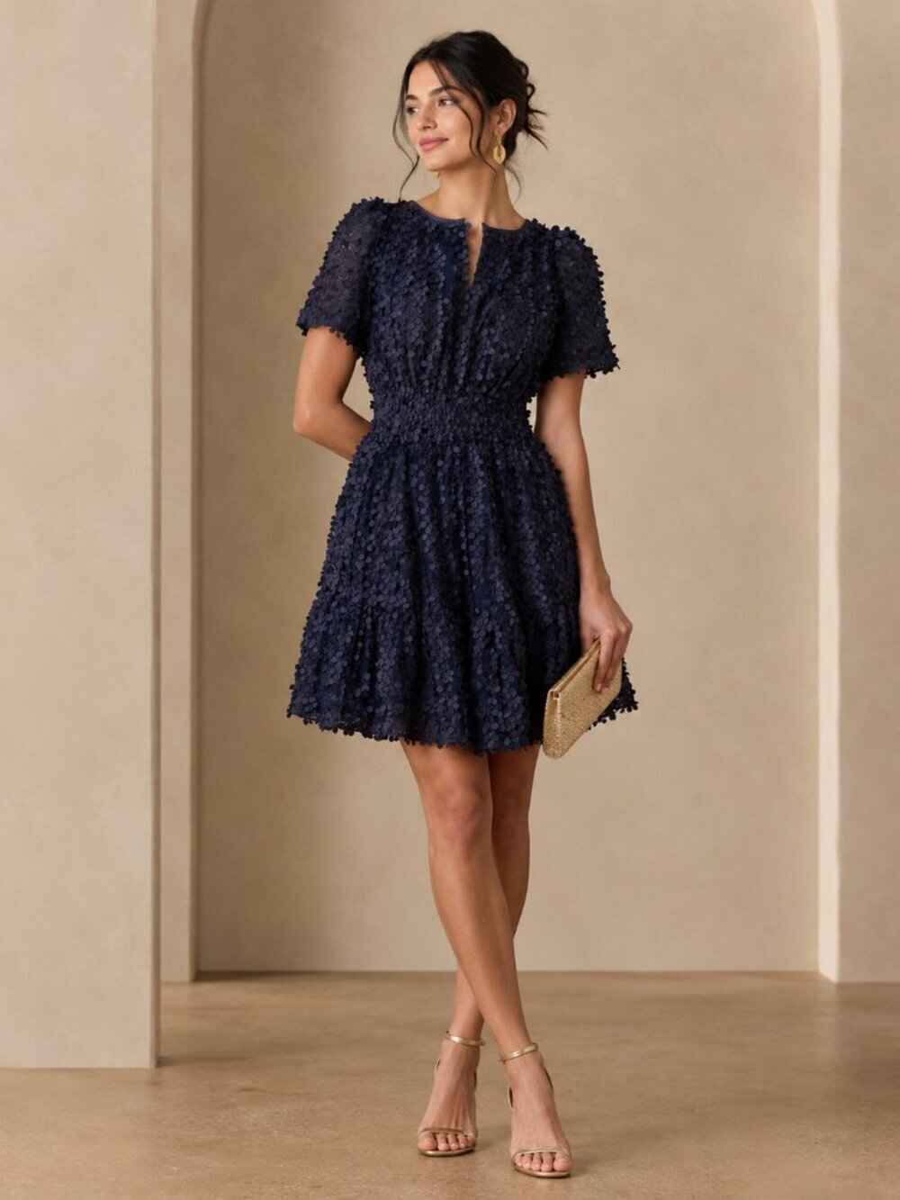Maeve The Somerset Mini Dress NWT Floral Appliqué Edition 3D